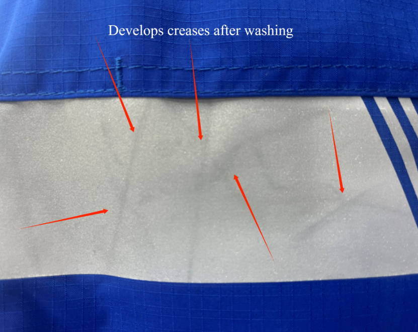 Develops creases after washing